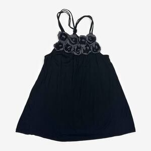 Express Rosette Halter Top Extra Small Black Dressy Elegant Chic Evening Glam